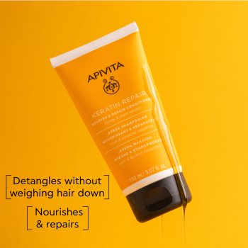 Apivita Keratin Repair Nourish Repair Conditioner balsam regenerant cu keratina pentru păr uscat și deteriorat - imagine 3